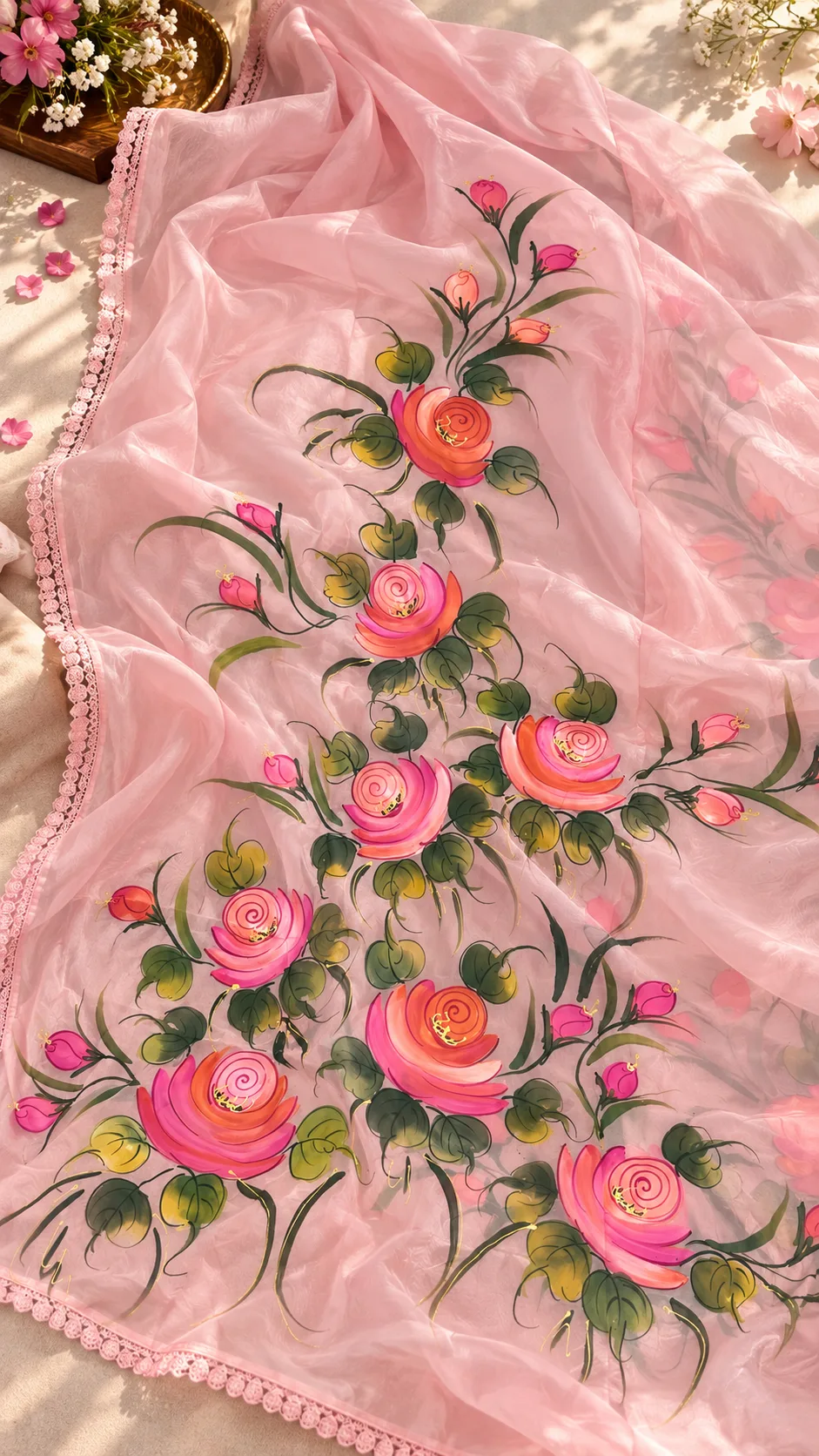 Rose Reverie, hand-painted