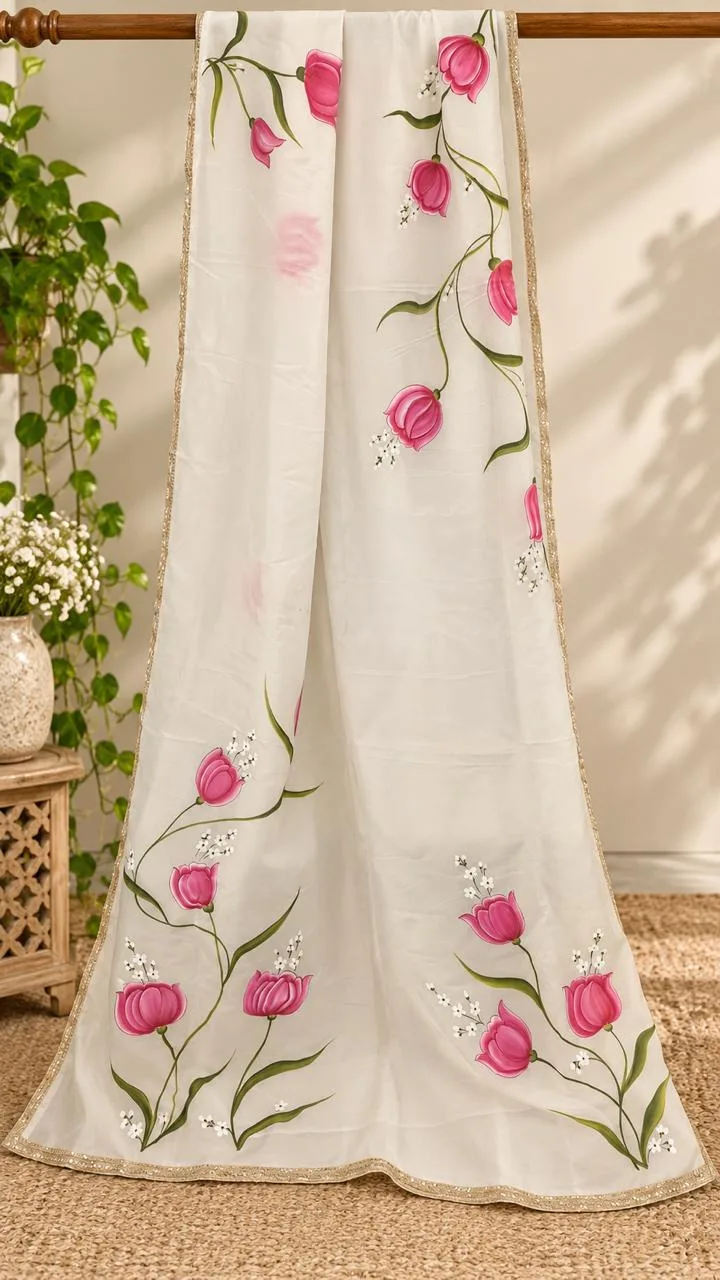 Blush Tulip, hand-painted