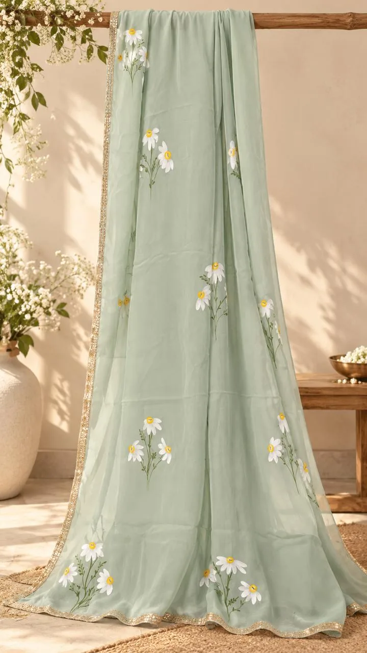 Daisy Mist, hand-painted